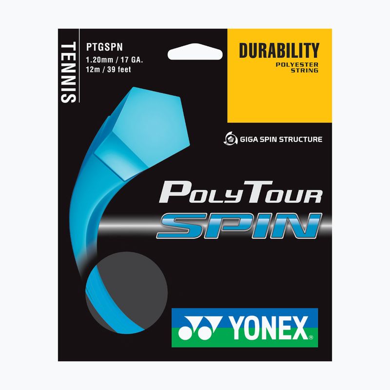 Тенісна струна YONEX Poly Tour SPIN Set 12 m cobalt blue