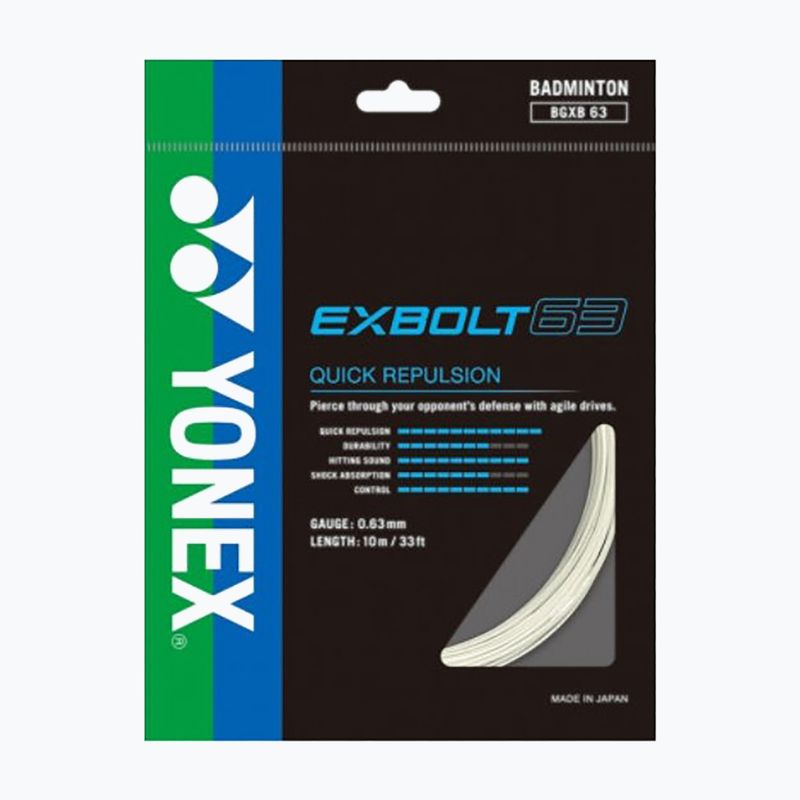 Струна для бадмінтону YONEX Exbolt 63 Set 10 м white 2