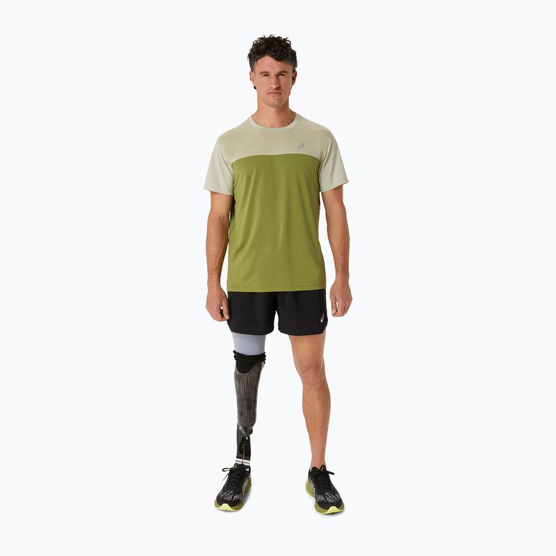Футболка для бігу чоловіча ASICS Race Top performance dried leaf green/cactus 2
