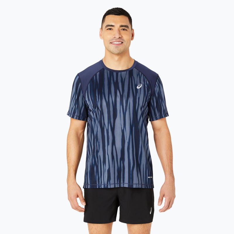 Футболка для бігу чоловіча ASICS Road All Over Print Top blue expanse/midnight