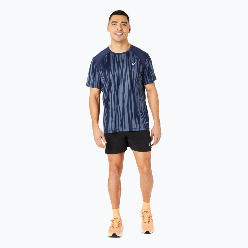 Футболка для бігу чоловіча ASICS Road All Over Print Top blue expanse/midnight 2