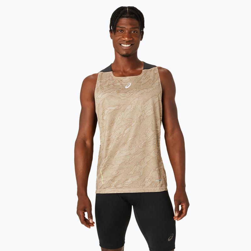 Топ для бігу чоловічий ASICS Fujitrail Singlet pepper