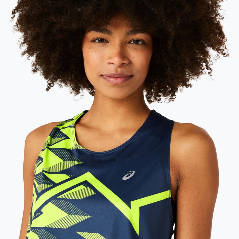 Топ для бігу жіночий ASICS Light Graphic Tank french blue/safety yellow 4