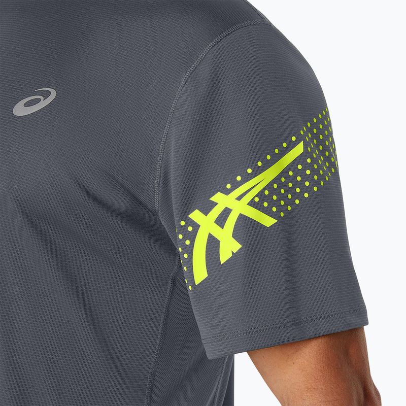 Футболка для бігу чоловіча ASICS Icon Top carrier grey/safety yellow 5