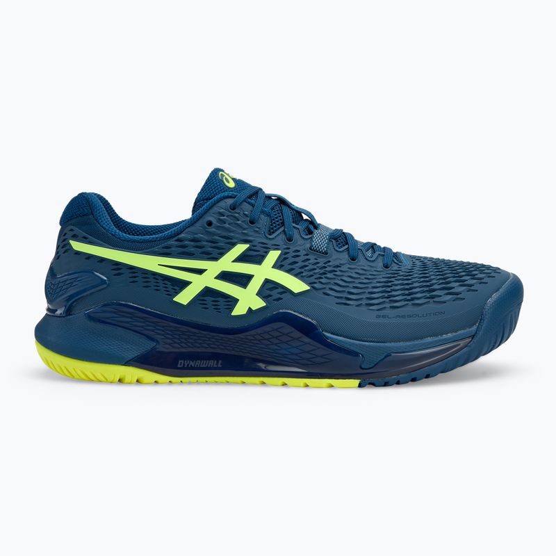 Кросівки для тенісу чоловічі ASICS Gel-Resolution 9 mako blue/safety yellow 2