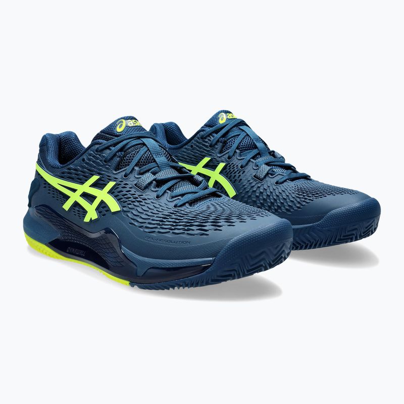 Кросівки для тенісу чоловічі ASICS Gel-Resolution 9 Clay mako blue/safety yellow 10