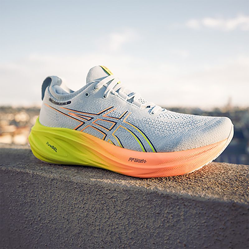 Кросівки для бігу жіночі ASICS Gel-Nimbus 26 Paris cool grey/safety yellow 8
