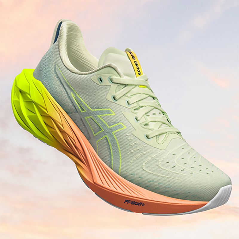 Кросівки для бігу жіночі ASICS Novablast 4 Paris cool matcha/safety yellow 2