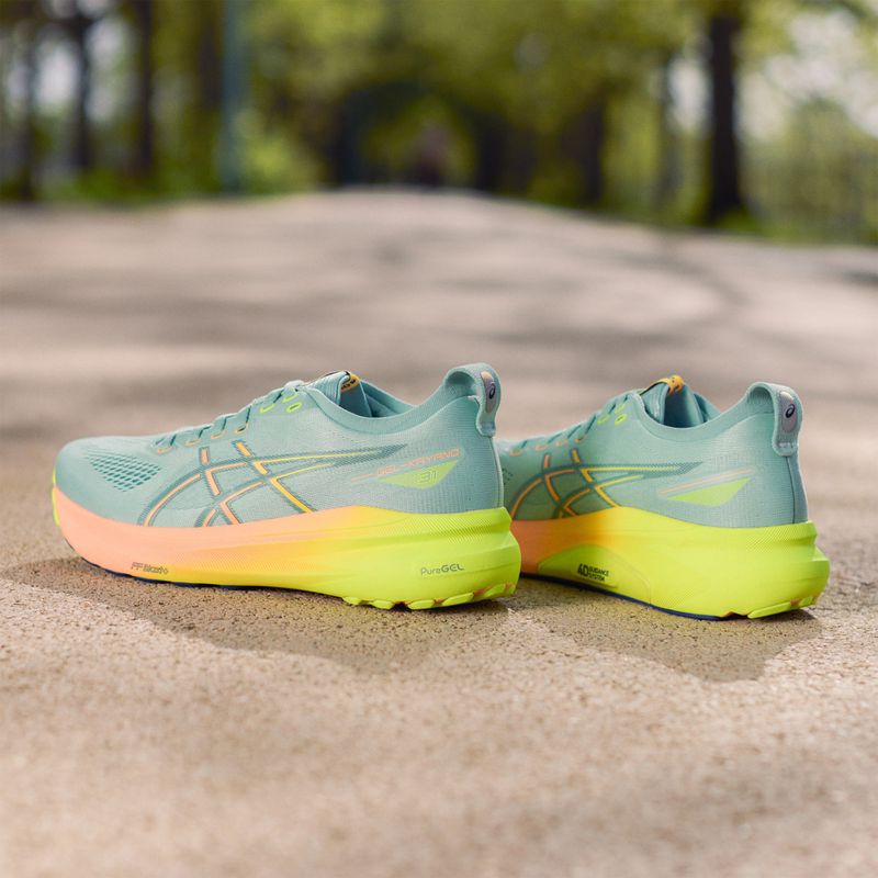 Кросівки для бігу жіночі ASICS Gel-Kayano 31 Paris light celadon/safety yellow 12