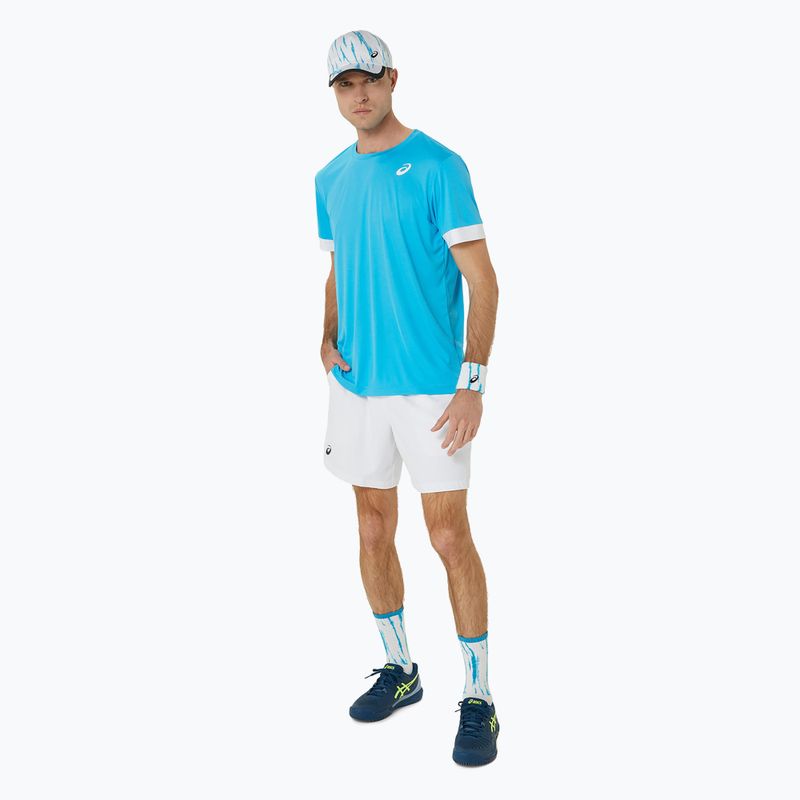 Футболка тенісна чоловіча ASICS Court SS Top digital aqua/brilliant white 2