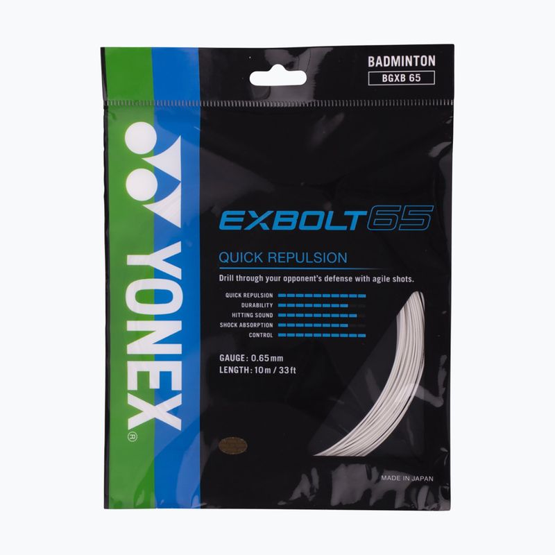 Струна для бадмінтону YONEX Exbolt 65 Set 10 м біла 2