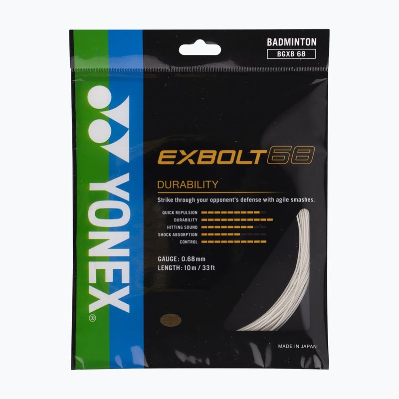 Струна для бадмінтону YONEX Exbolt 68 Set 10 м white 2