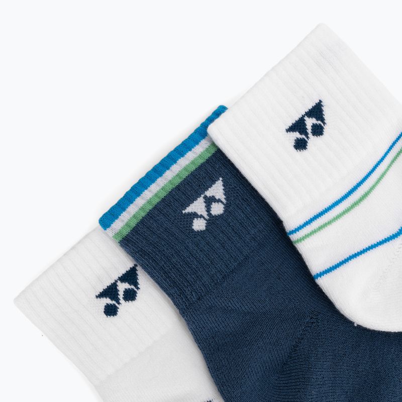 Шкарпетки YONEX 19236 Quarter 3 пари navy/white/green 7