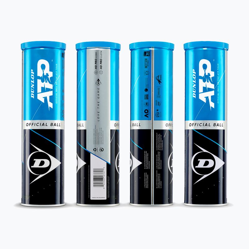 М'ячі тенісні Dunlop ATP Tour 4 pack green 3