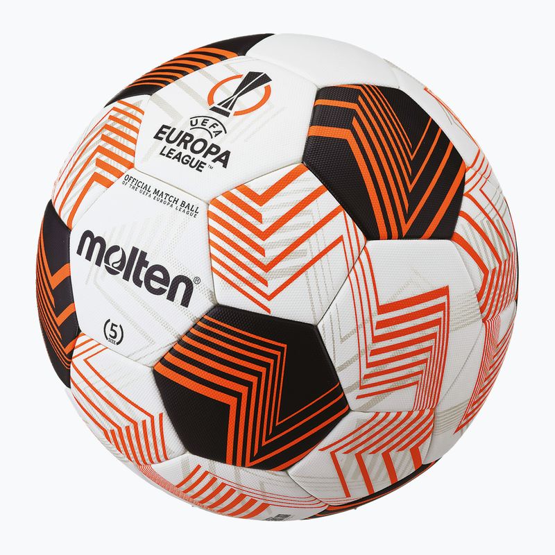 М'яч для футболу Molten F5U5000-34 Fifa UEFA Europa League 23/24 white/orange розмір 5 3