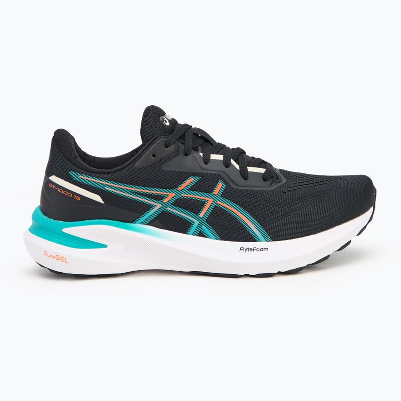 Кросівки для бігу чоловічі ASICS GT-1000 13 black/wave teal 2