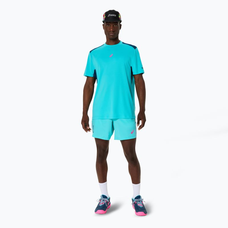 Чоловіча тенісна футболка ASICS Padel Court Top energy aqua 2