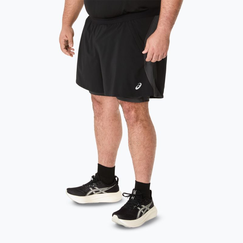 Шорти для бігу чоловічі ASICS Road 2N1 5IN performance black/graphite grey 4