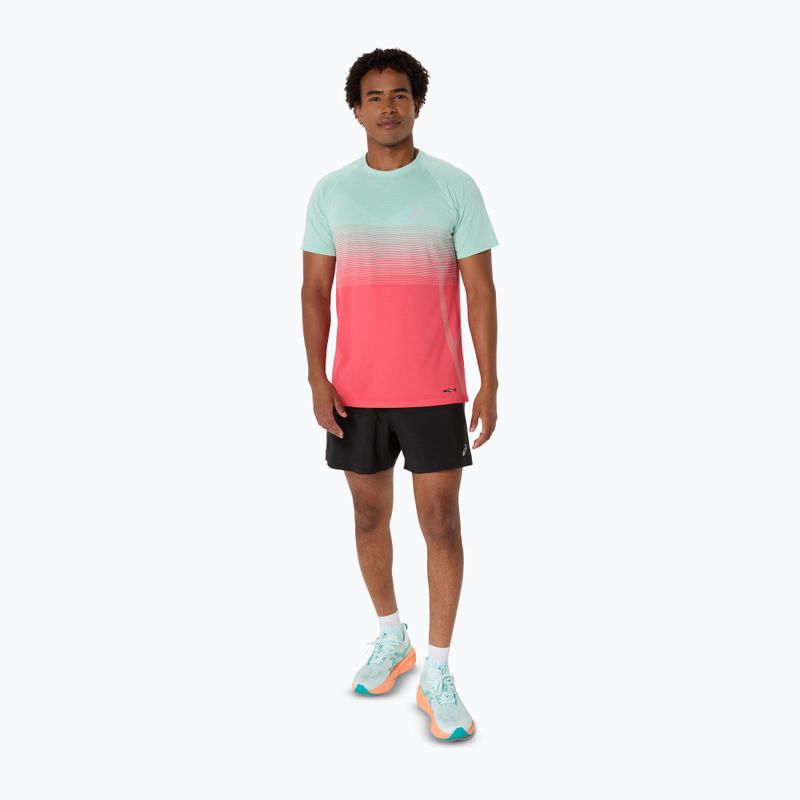 Футболка для бігу чоловіча ASICS Seamless performance coral reef/oasis green 2
