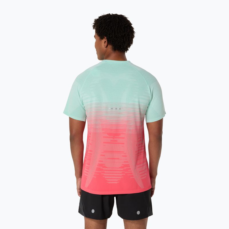 Футболка для бігу чоловіча ASICS Seamless performance coral reef/oasis green 3
