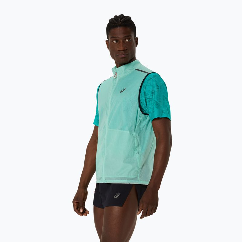 Чоловіча безрукавка Asics Metarun Packable бігова безрукавка оазис зелена 4