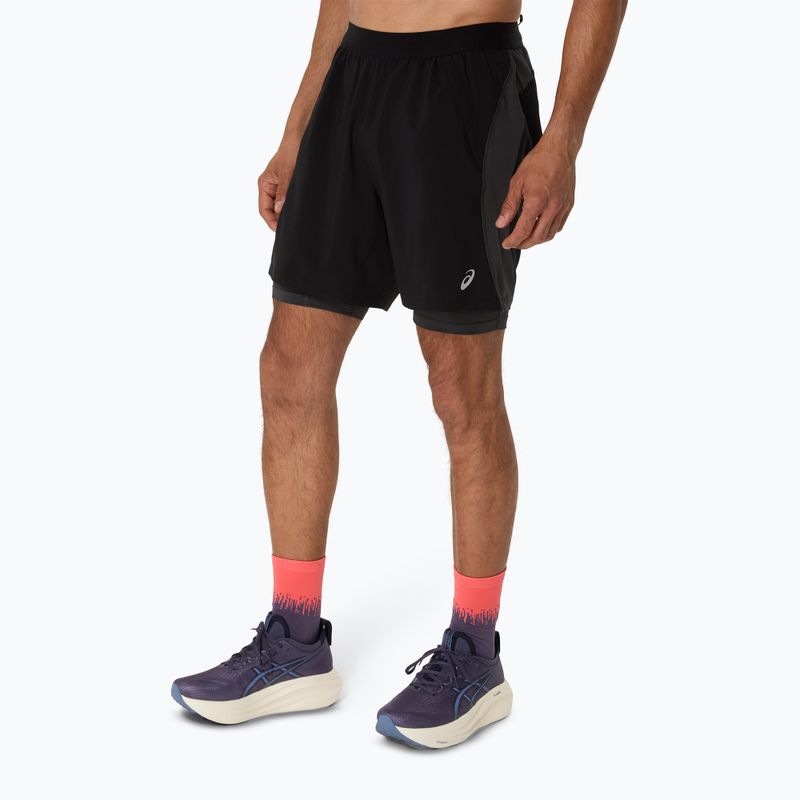 Шорти для бігу чоловічі ASICS Road 2N1 7IN performance black/graphite grey 4