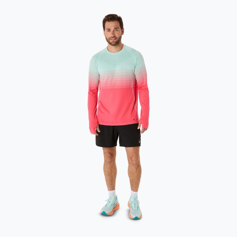 Лонгслів для бігу чоловічий ASICS Seamless coral reef/oasis green 2