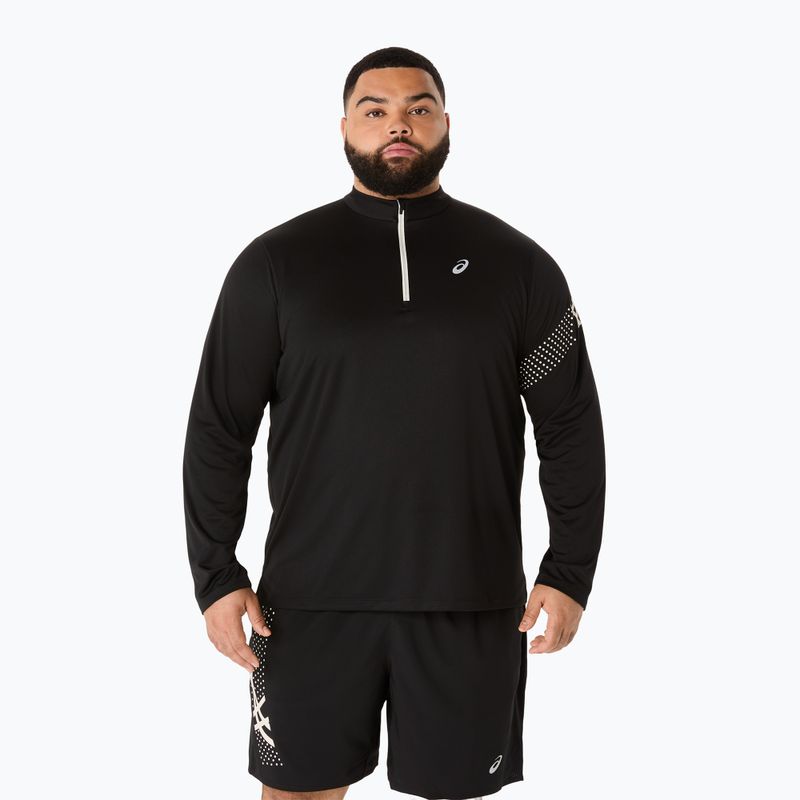 Лонгслів для бігу чоловічий ASICS Icon LS 1/2 Zip performance black