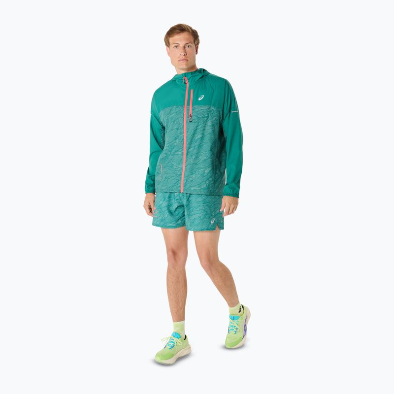 Куртка для бігу чоловіча ASICS Fujitrail Packable rainy lake/birch 2