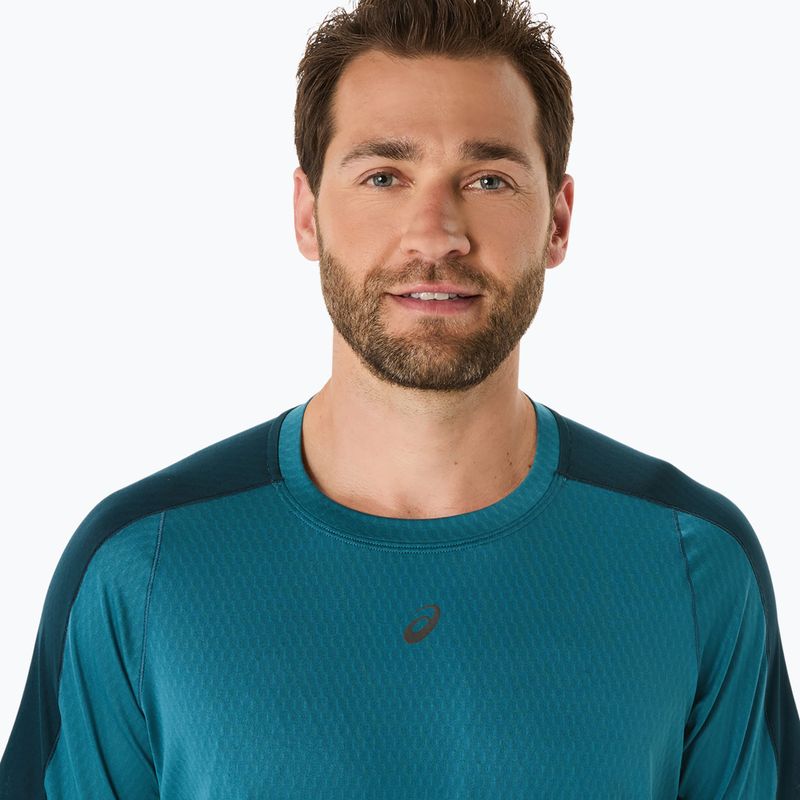 Чоловіча бігова сорочка ASICS Fujitrail Elite Top atlantis синя/саксонська зелень 5