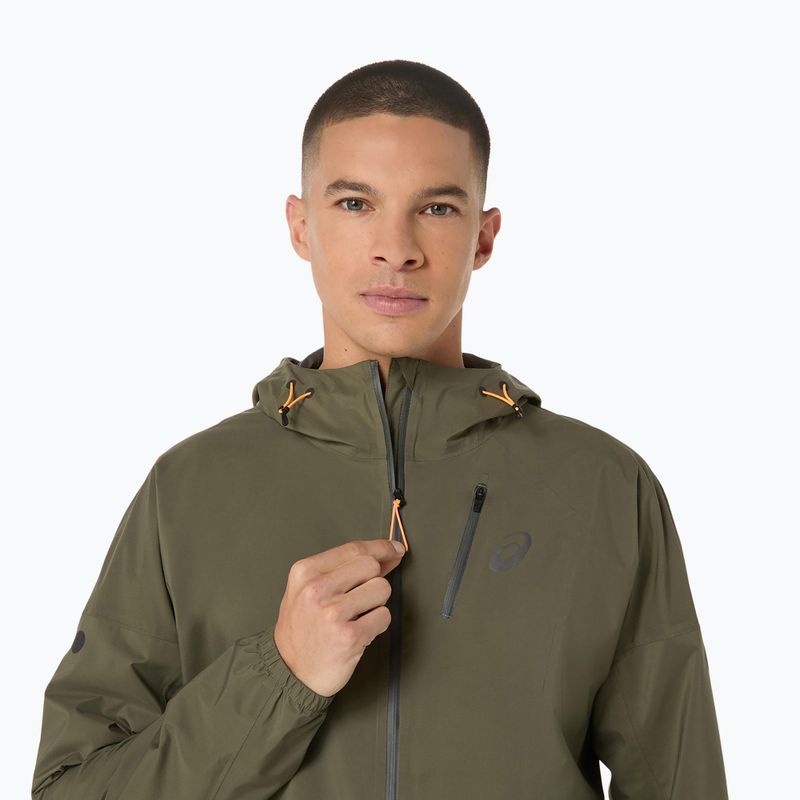 Куртка для бігу чоловіча ASICS Fujitrail Elite Waterproof mantle green 5