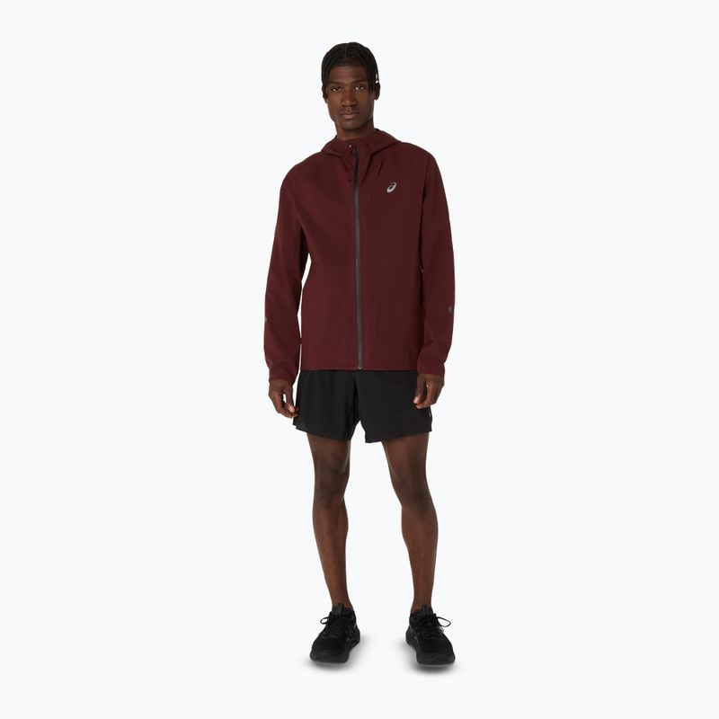 Куртка для бігу чоловіча ASICS Metarun Waterproof dark red planet 2