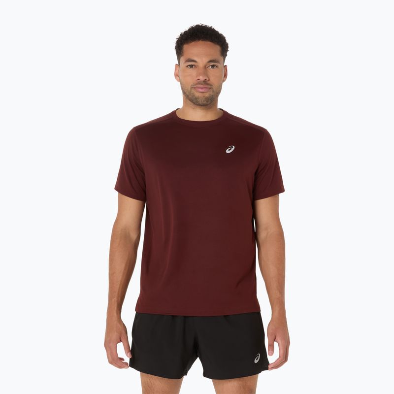 Футболка для бігу чоловіча ASICS Core dark red planet