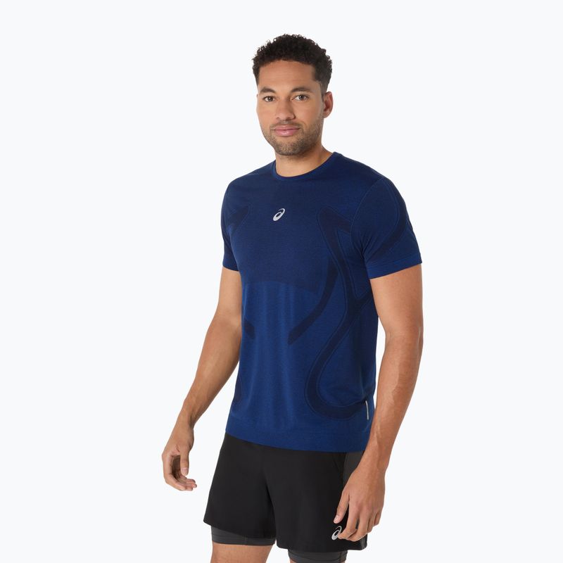 Футболка для бігу чоловіча ASICS Road Seamless illusion blue/glow yellow 4