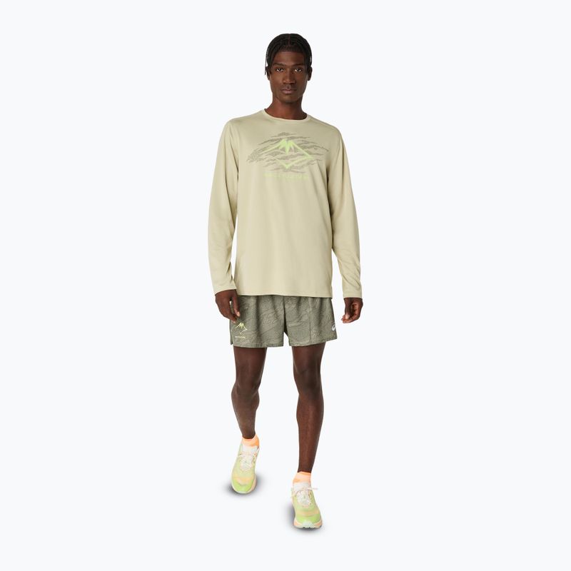 Лонгслів для бігу чоловічий ASICS Fujitrail Logo LS khaki 2