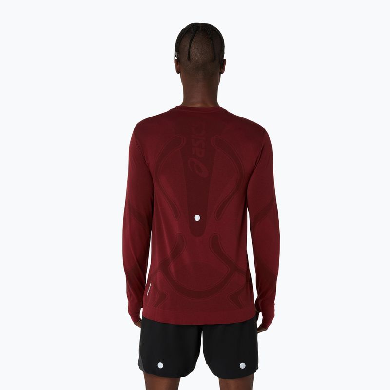 Лонгслів для бігу чоловічий ASICS Road Seamless LS dark red planet 3