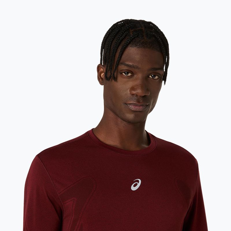 Лонгслів для бігу чоловічий ASICS Road Seamless LS dark red planet 5
