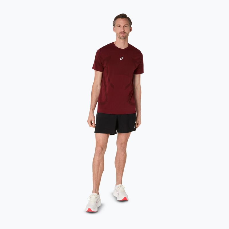 Футболка для бігу чоловіча ASICS Road Seamless dark red planet 2