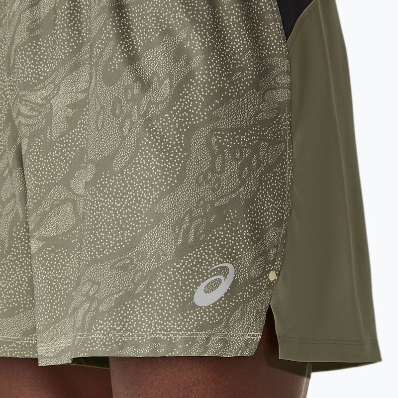 Шорти для бігу чоловічі ASICS Fujitrail All Over Print 5IN mantle green 6