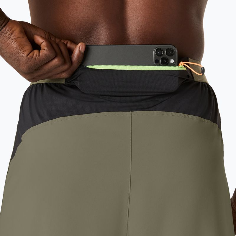 Шорти для бігу чоловічі ASICS Fujitrail All Over Print 5IN mantle green 8