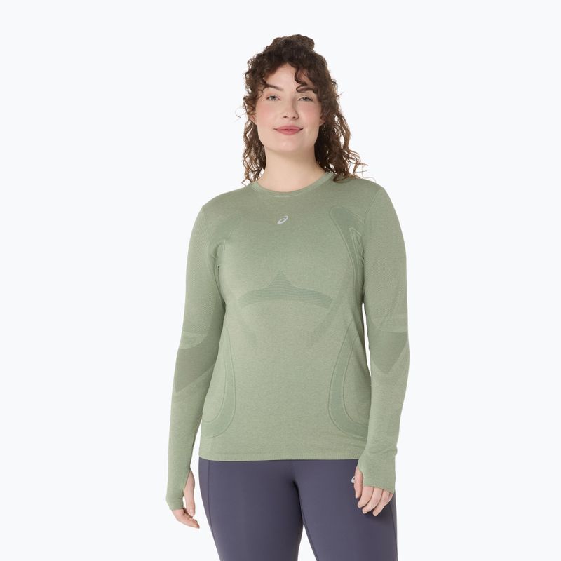 Лонгслів для бігу жіночий ASICS Road Seamless LS monument blue/whisper green