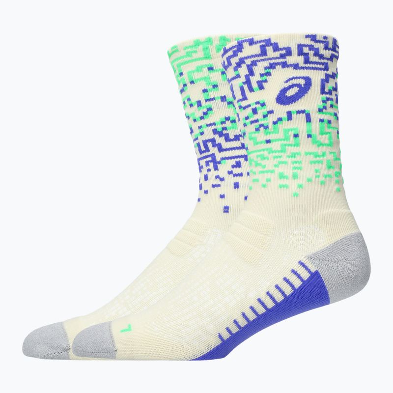 Шкарпетки ASICS Performance Run Crew ivory/cobalt burst/vital green 2
