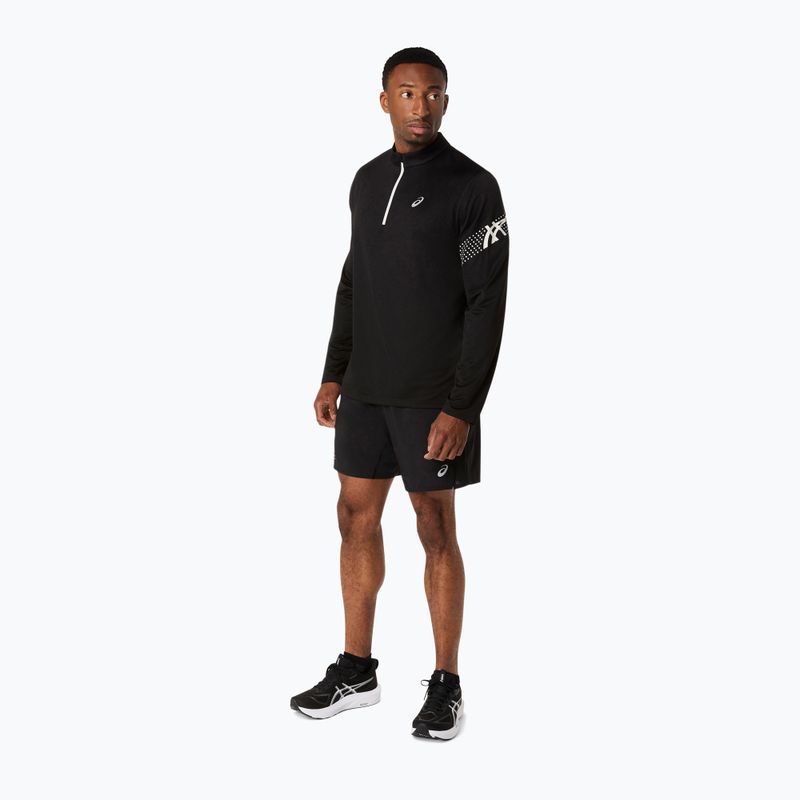 Чоловіча бігова лонгслівка Asics Icon LS 1/2 Zip performance black/cream 2