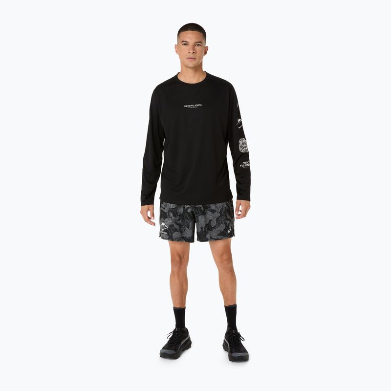Шорти для бігу чоловічі ASICS Fujitrail All Over Print 5IN performance black/carbon/cream 2