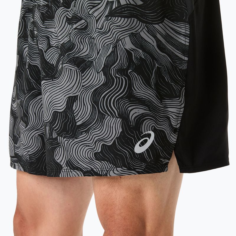 Шорти для бігу чоловічі ASICS Fujitrail All Over Print 5IN performance black/carbon/cream 7