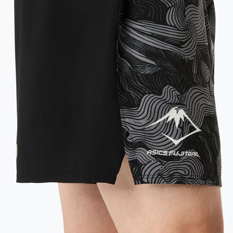 Шорти для бігу чоловічі ASICS Fujitrail All Over Print 5IN performance black/carbon/cream 8