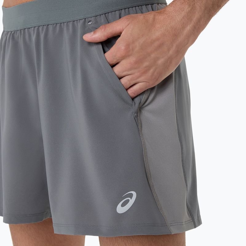 Шорти для бігу чоловічі ASICS Road 5IN clay grey/steel grey/illuminate green 5