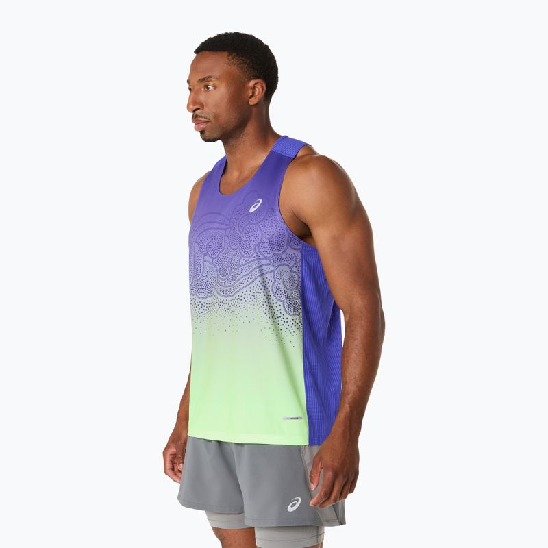 Футболка для бігу чоловіча ASICS Road Fade Singlet cobalt burst/illuminate green 4