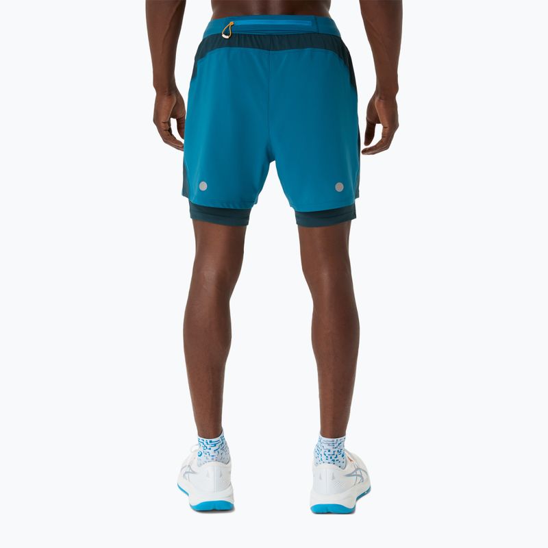 Шорти для бігу чоловічі ASICS Road 2N1 5IN tranquil teal/dark teal/yamabuki 3