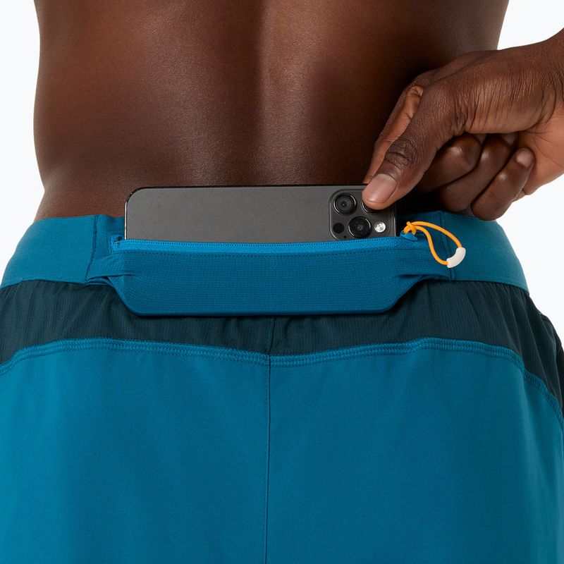 Шорти для бігу чоловічі ASICS Road 2N1 5IN tranquil teal/dark teal/yamabuki 9